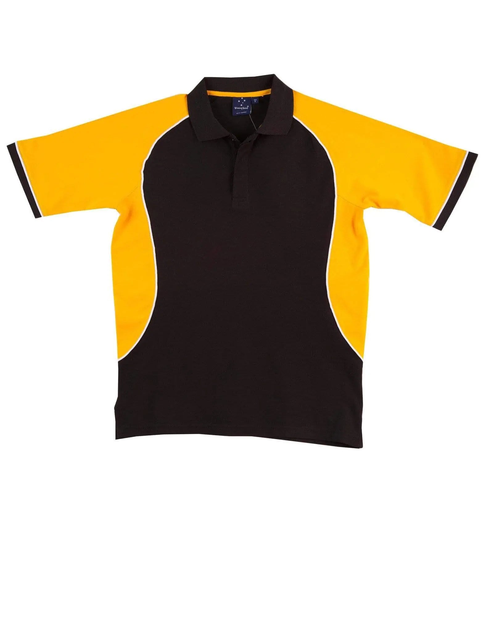Winning Spirit Arena Polo Shirt  Men's Ps77 Casual Wear Winning Spirit Black/White/Gold S